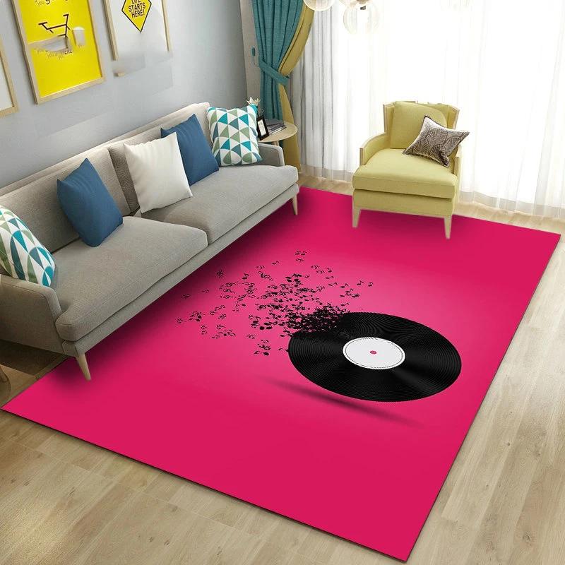 3D Vintage Classical Music Vinyl Record Area Rug Carpet Living Room Decor Bedroom Sofa Carpets Bedside Non-slip Mat Doormat