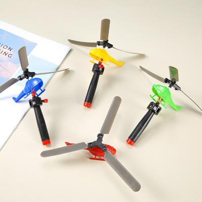 Elicottero Giocattolo con Cordicella per Bambini Scuola dell'Infanzia e Primaria Gioco Educativo all'Aperto Costruzione in Plastica Resistente Design Sicuro
