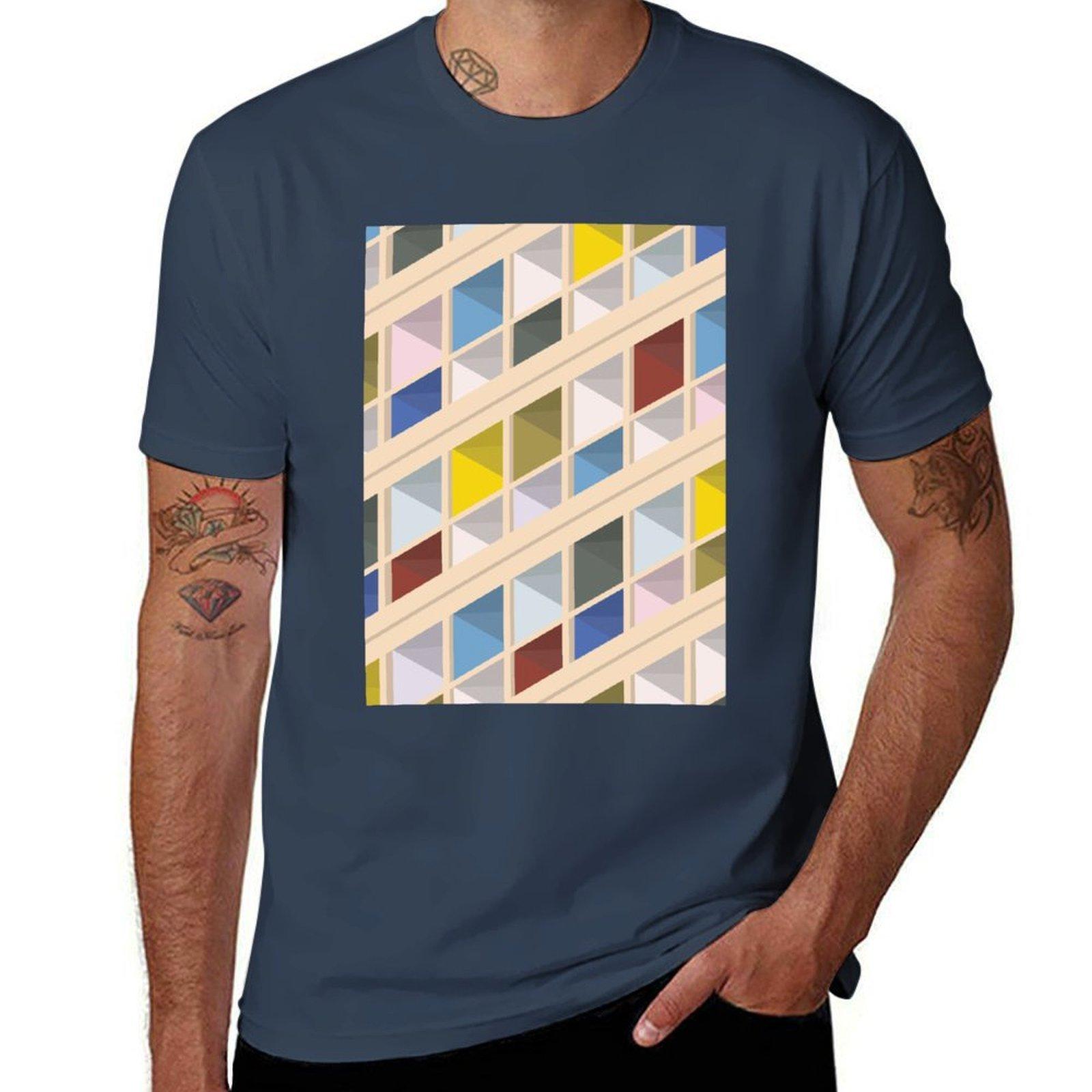 Le Corbusier Architecture Illustration Minimalist Colored Cite Radieuse Tshirt Soft Cotton Print Tshirt S