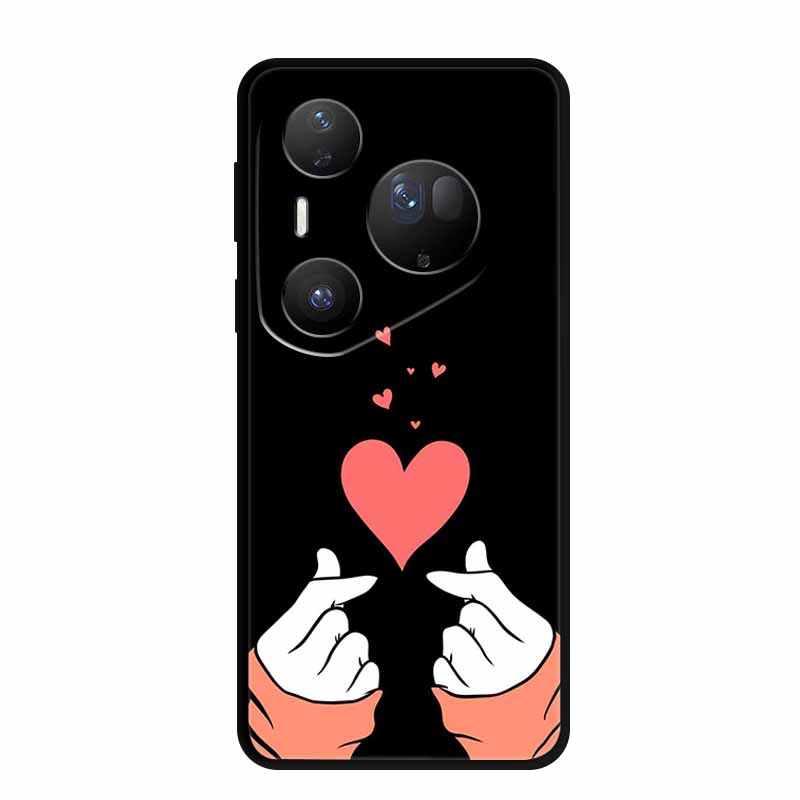 For Huawei Pura 80 Ultra 5G Case Coque Cartoon Cat Painted Black Silicone Soft Back Cover For Huawei Pura 80 Ultra Cases Shells