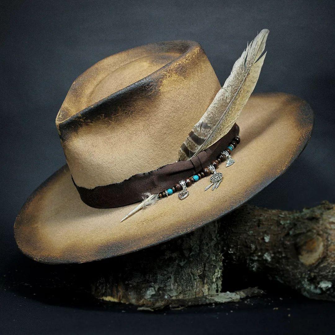 Шерстяная шляпа Лента Декоративная Фетровая шляпа Винтажный стиль Фетровая шляпа Перо Декоративная Шерстяная джазовая шляпа