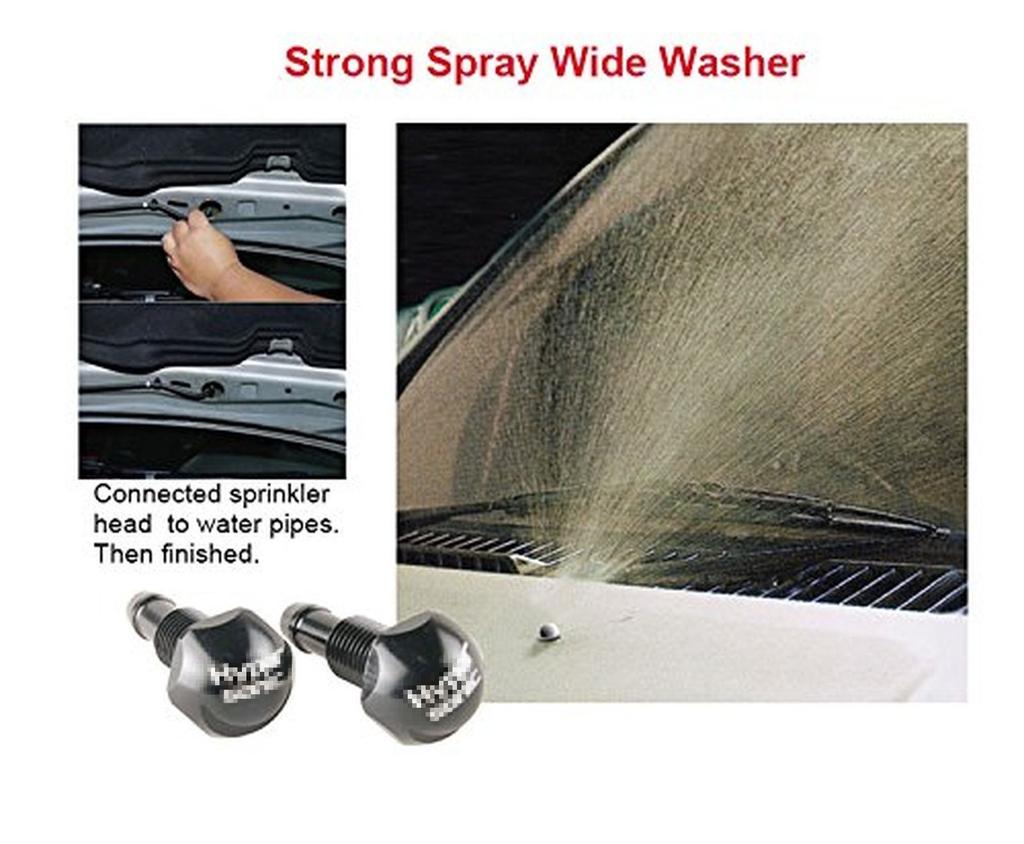 2 Pcs CNC Car Windshield Wiper Water Nozzles Hood Spray Jet Window Washer Nozzle