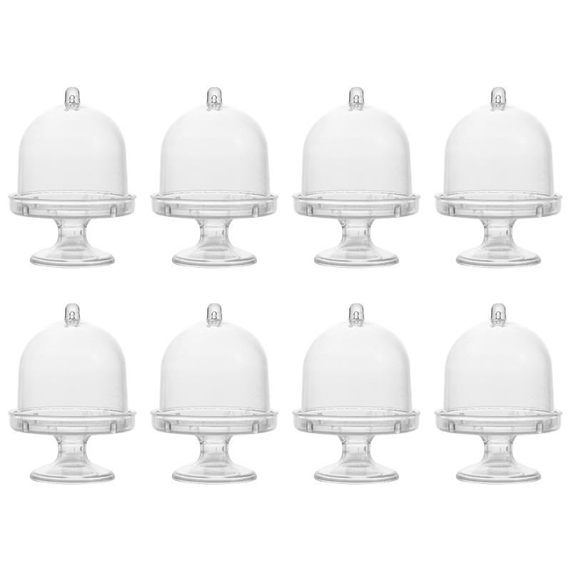 6 Stück Klare Mini Süßigkeiten Cupcake Box Halter Dessert Keks Präsentationsständer Tablett mit Deckel Hochzeits Geburtstagsfeier Zubehör Babyparty