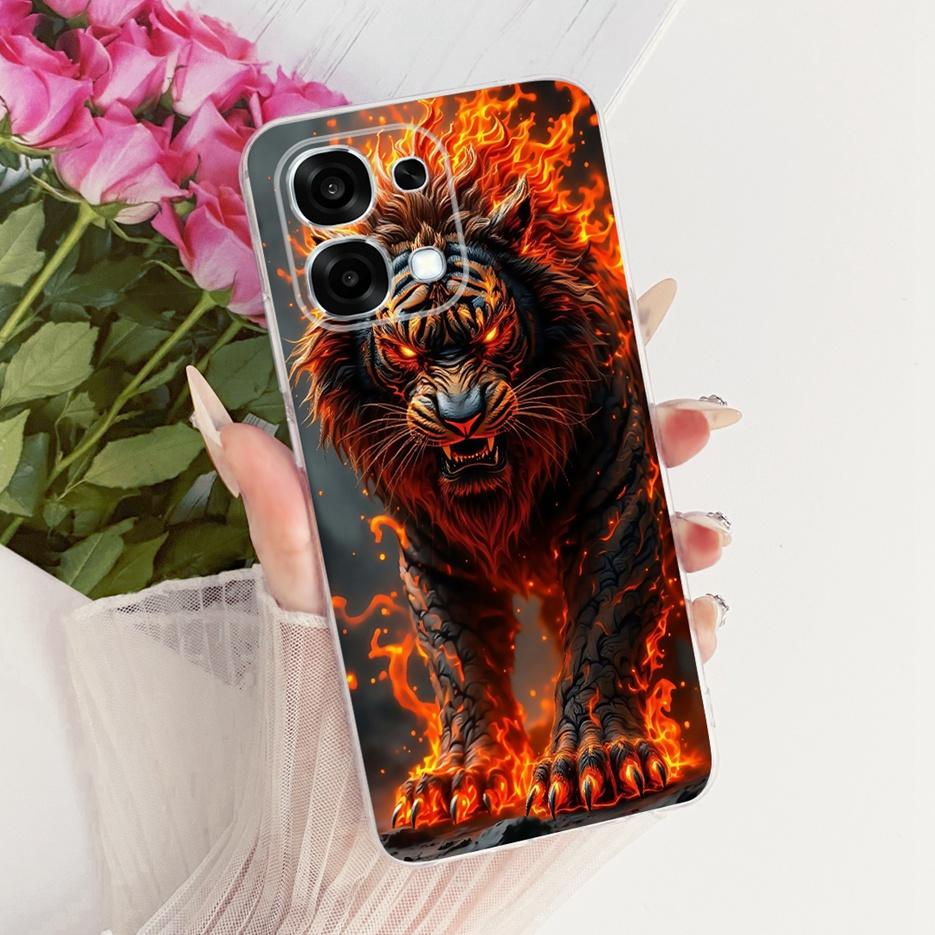 For Oppo A6 Pro 5G Case CPH2781 Cute Lion Tiger Dragon Luxury Painted Cover Soft Slim Phone Case For Oppo A6 Pro A6Pro 4G Fundas