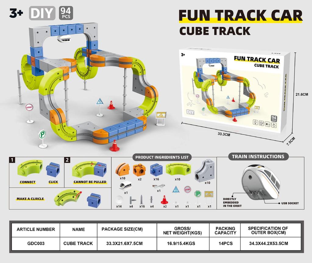 3D High-Speed Rail Train & Roller Coaster Building Block Set - Educational Toy Gift