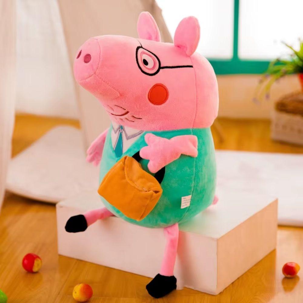 Peppa Pig Daddy Pig Plush Toy 30cm Soft Stuffed Animal Cartoon Character Doll Kids Gift