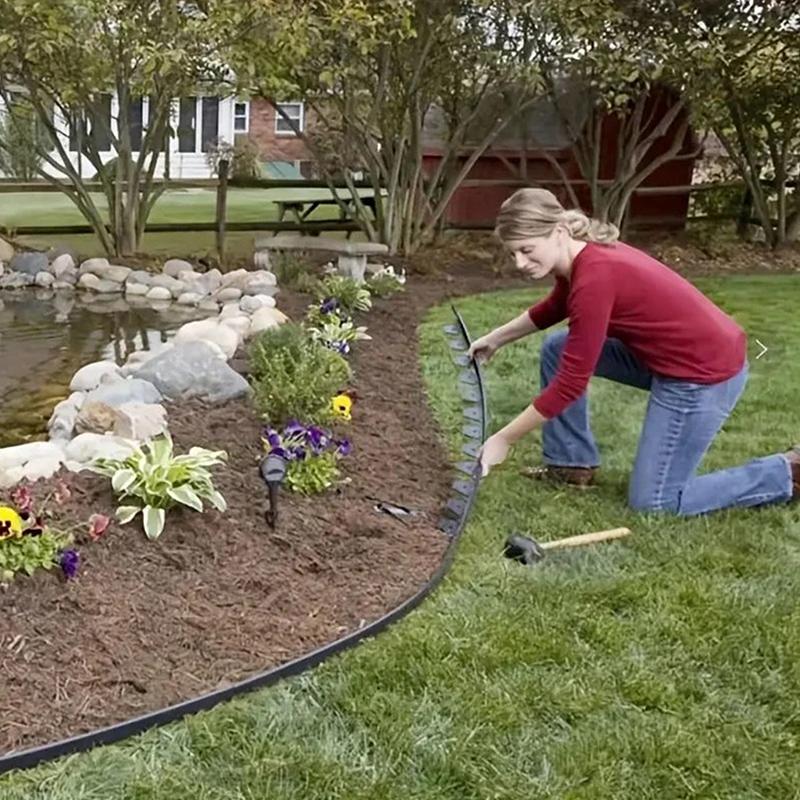 10Meters Fixed Garden Barrier Lawn Grass Plastic Edging Border Landscape Edging Garden Edge Kit Easy To Install