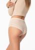 Women's Brazilian Briefs with Decorative Mesh On the Back, High Waist, Beige Joy Brasil Maxi Julimex