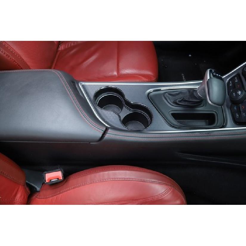 Kohlefaser Front-Gangschaltungs-Becherhalter-Rahmenring-Zierleiste für Dodge Challenger 2015-23