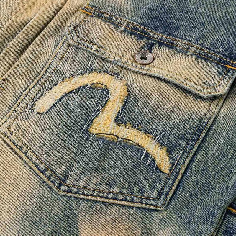 Evisu Giacca di jeans con motivo gabbiano Primavera 2026 Giacca da uomo 2ESHTM6DJ1003RXDN