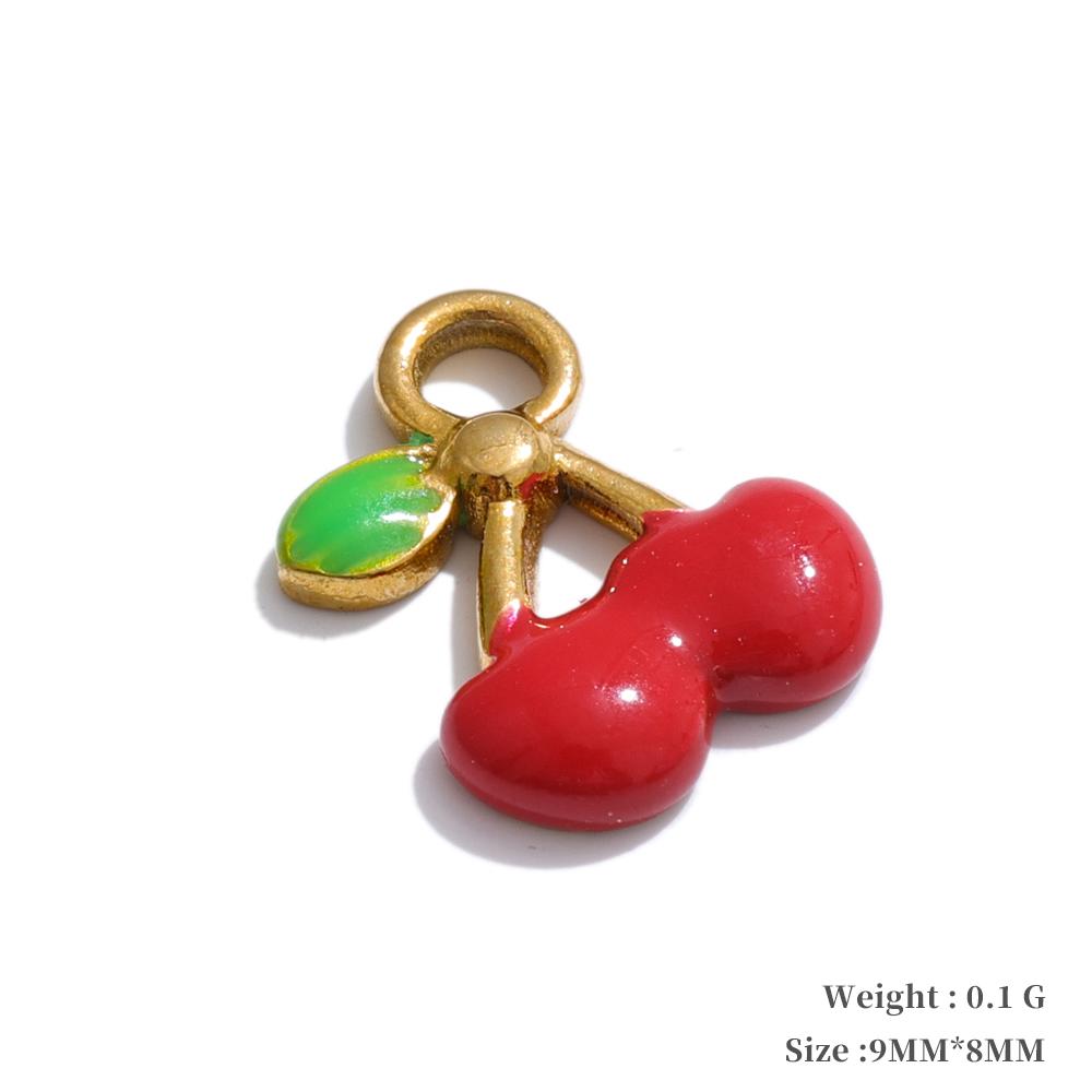 

Yhpup Y2K Enamel Fruit Cherry Shell Fish Heart DIY Accessories Pendants Making Necklace Bracelet Stainless Steel Jewelry Gift