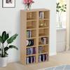 Set di 2 Scaffali a Colonna Armadietto per CD-DVD 6 + 6 Scomparti Dim. 21L x 19P x 88A cm Max. Capacità 160 CD Colore Faggio