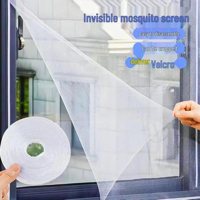 Samoprzylepna moskitiera DIY z poliestrowej siatki z rzepem do okna