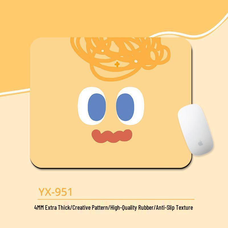 Compact Emoji Mouse Pad with Soft Wrist Rest for Office & Gaming