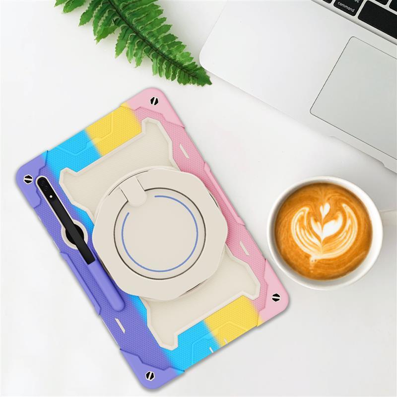 Tablet Case Tab S7 FE S8 Ultra Rotatable Stand With Pen Slot Shockproof Cover