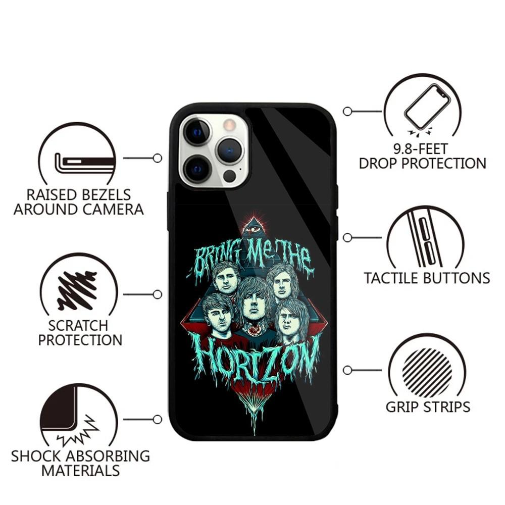 Portami Gli Orizzonti H Custodia per Telefono BMTH Per iPhone 16,15,14,13,12,11,Plus,Pro,Max,Mini Ricarica Wireless Magnetica Magsafe