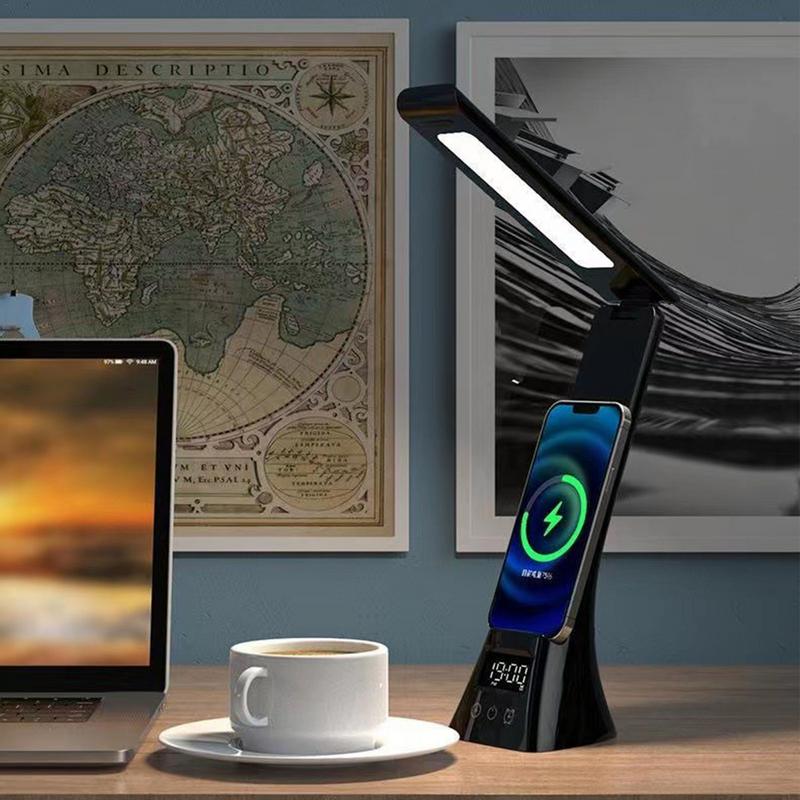 Rechargeable Desk Lamps Eye-Caring Desk Lamp With LCD Display Foldable Arm Eye-Caring Table Lamps Touch Control For Bedroom