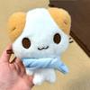 Lovely Marshmallow Cat Scarf Plush Doll Pendant Fluffy Kitten Stuffed Toy Keychain Great Gift Idea For Besties Female Friends