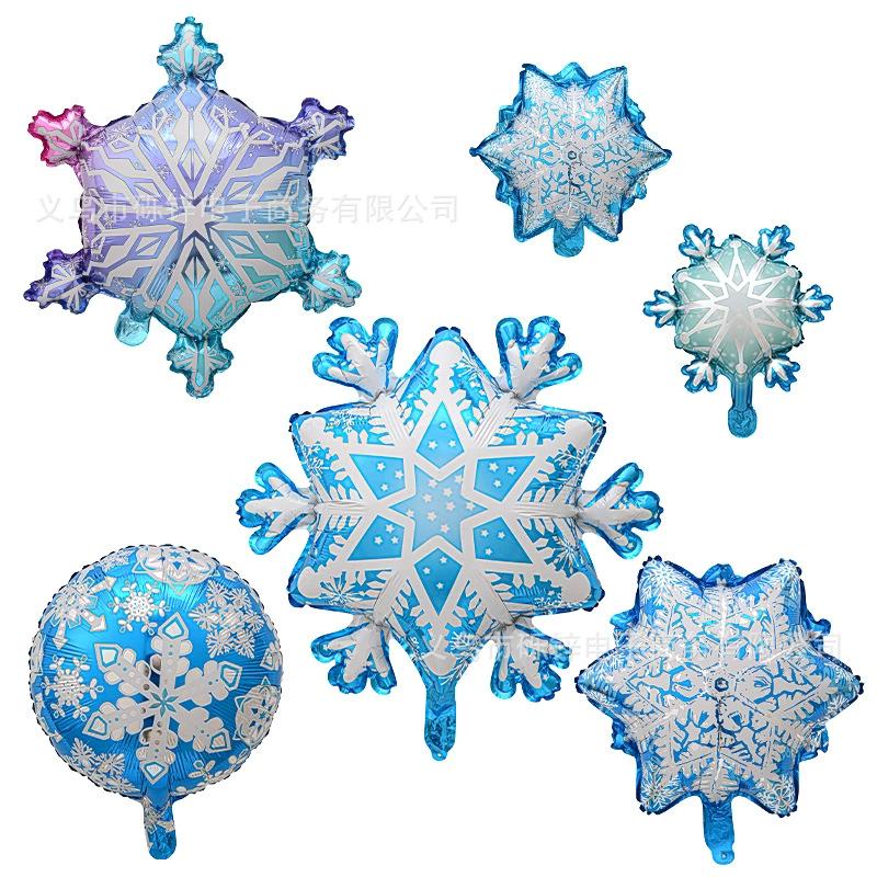 10 PCS Ice and Snow Themed Balloons Set Winter Snowflakes Christmas Balloon Decoration Frozen Wonderland Hanging  Ballons