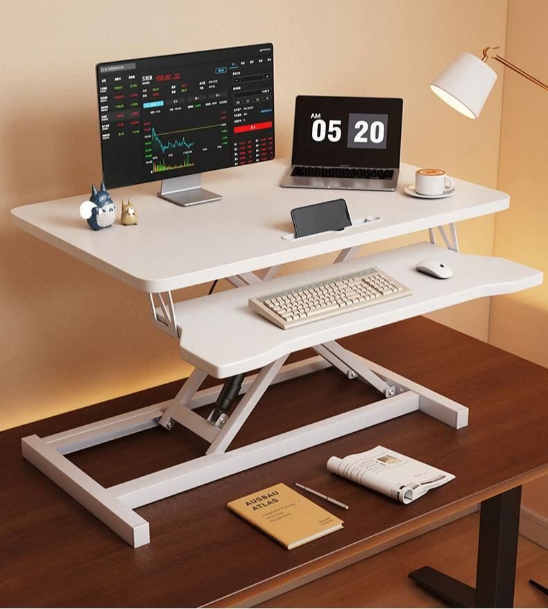 Height and width adjustable, sit-stand dual-purpose, double-layer standing desk, standing desktop workstation for laptops