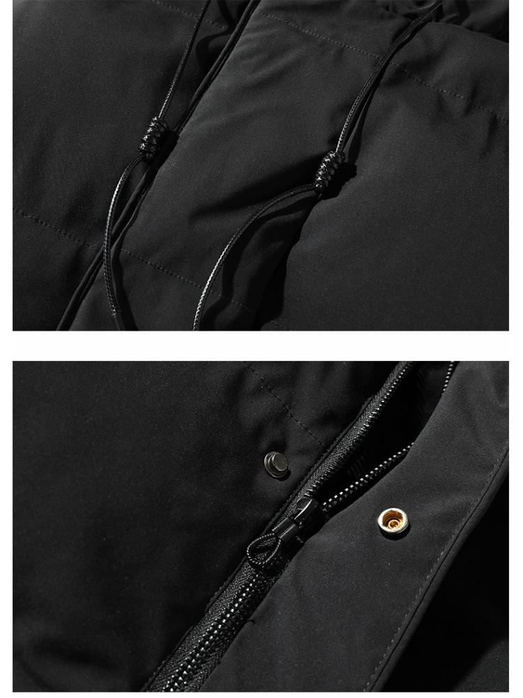 M-8XL Large Size Medium-length Cotton Clothing Men's Winter Loose Hooded Cotton Jacket Warm Coat Solid Color Thickened Cotton Coat