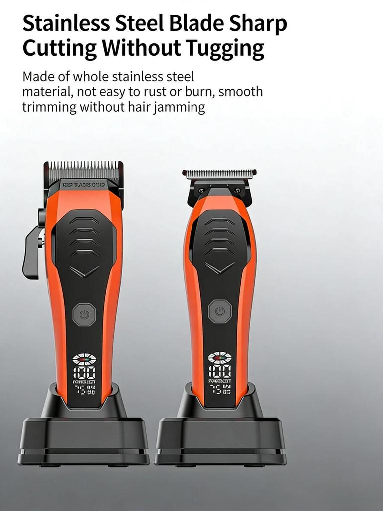 Professional Electric Hair Clipper Set for Barbers - Includes Carving Tool