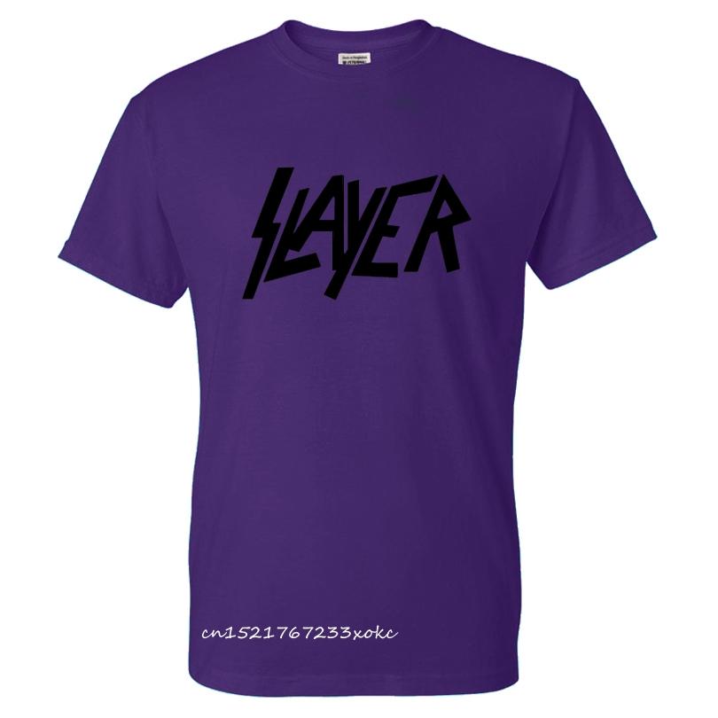 חולצת טי ממתכת Slayer מודפסת אופנת גברים Streetwear צווארון עגול שרוול קצר חולצת טי 100% כותנה חולצת רוק עליוניות