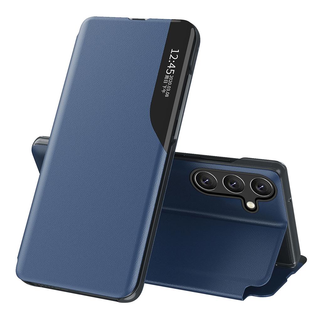 For Samsung Galaxy A54 5G Telefondeksel Klarvisningsvindu Ripesikkert Flip Lær Telefondeksel med Støtte