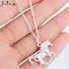 Lucky Running Horse Pendant Necklace Women Jewelry Cute Animal Horseshoe Horse Necklaces Mother's Day Accessories