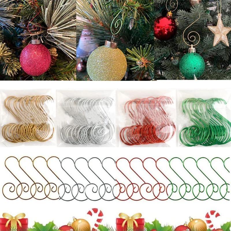 12/20Pcs/Set Party Supplies Christmas Decoration Hanger Hooks Xmas Tree Hook S Shaped Metal Hook