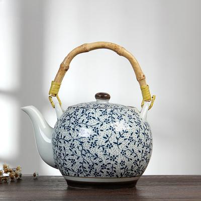 Keramická konvice odolná vůči vysokým teplotám 1000 ml Kancelářský filtr na čajovou konvici Domácí Modrobílá porcelánová konvice