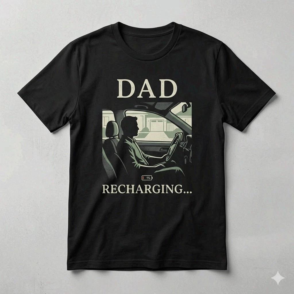 Dad Recharging Shirt Funny Exhausted Father Father s Day Tee XXXXL