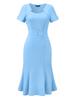 Allegra K Vintage Dress, Work Dress, Cocktail, 1950s Mermaid Sheath Midi Dress, Women's, Light Blue, Size M