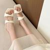 Temperament Royal sister high-heeled slippers women's summer 2025 new with skirt design open-toed cool slippers