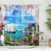 Paesaggio Marino Tenda da Bagno Doccia Tenda da Doccia Tropicale Oceano Spiaggia Foglia di Palma Lavabile Tende da Bagno Tessuto in Poliestere Decorazione per la Casa