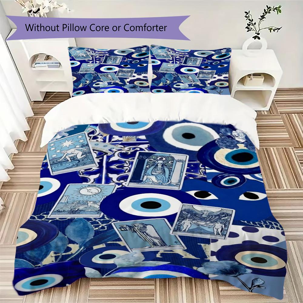 Evil Eye Pattern Bedding uilt Set uilt Cover Pillowcase Home Decoration Birthday Gift (1 * duvet cover + 2 * pillowcase  without core)165