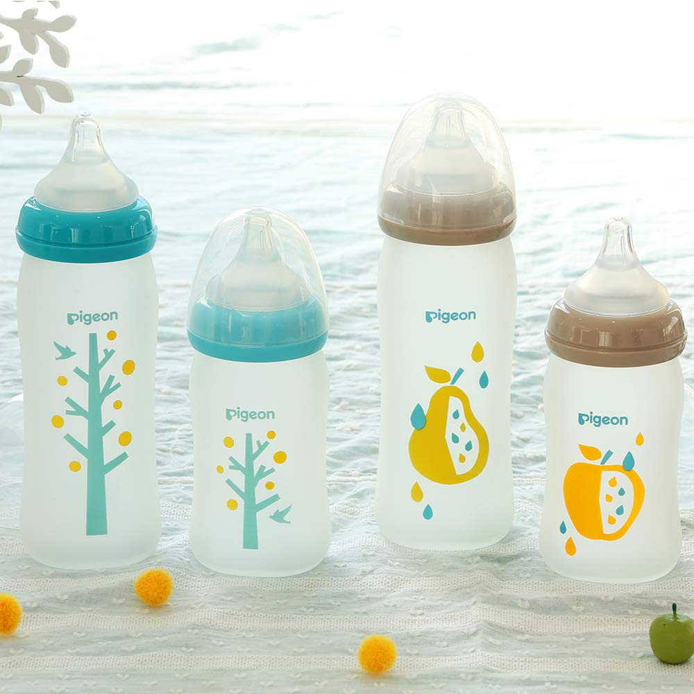 Pigeon Breastfeeding 240ml Fruit for 0 Months and Up Bottle, Heat-Resistant Glass, Coating,