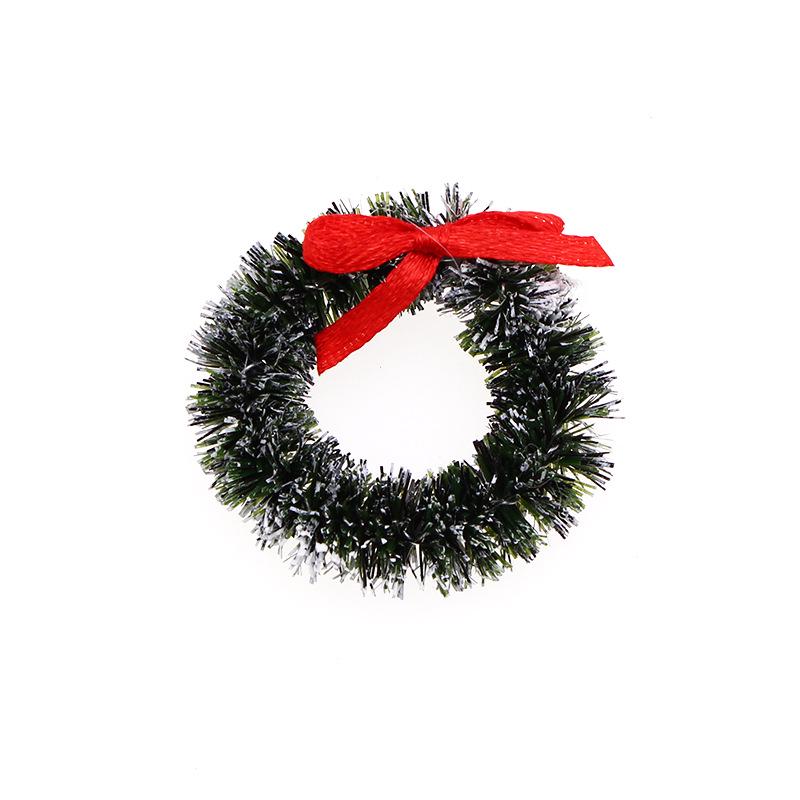 

1:12 Dollhouse 4cm Christmas Wreath Ornament - Miniature Festive Hanging Prop зелёный