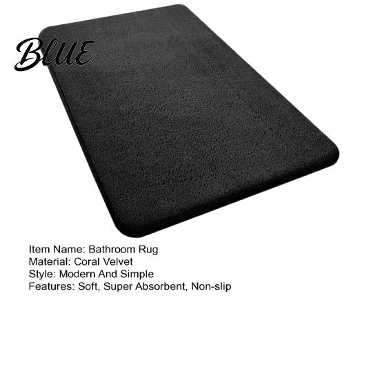 Fluffy Microfiber Bathroom Water Super Bath Rugs Mat Soft Carpet Rug Non-Slip Thick Absorbent Floor