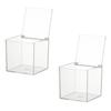 HAMILO Acrylic Box with Transparent Set of 2 Lid, Case, (8cm)