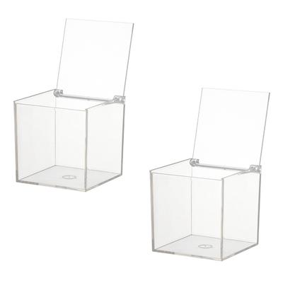 HAMILO Şeffaf Kapaklı 2'li Set Akrilik Kutu, Kutu, (8 cm)