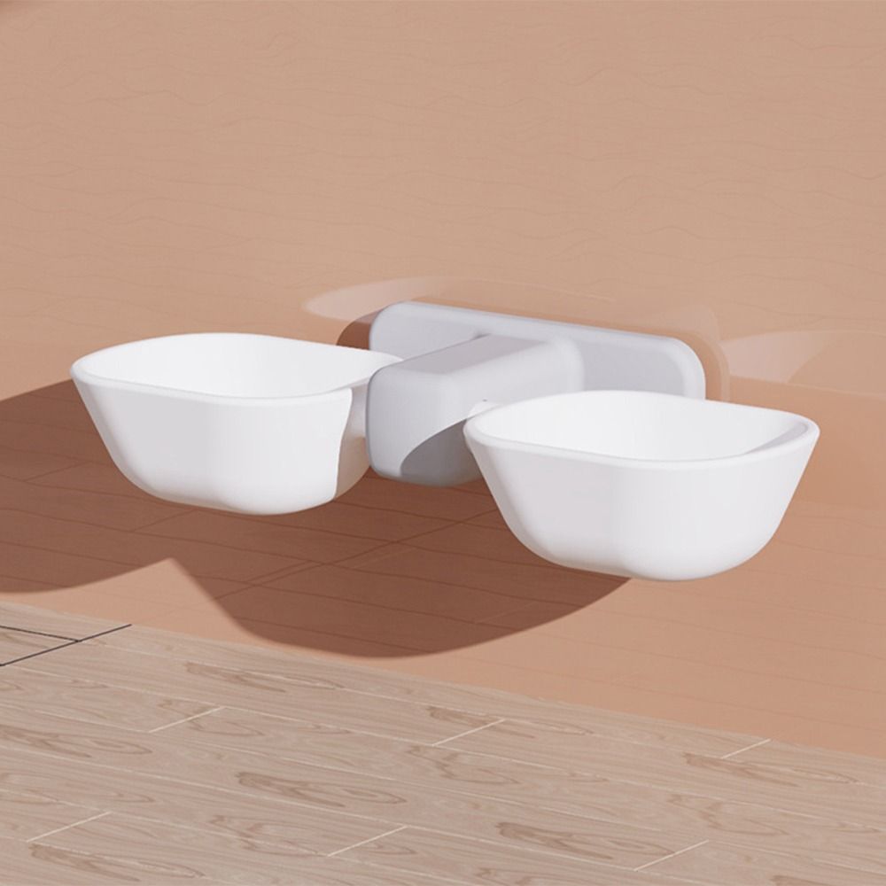 Cute Pet Feeding Bowl Detachable Hanging Cat Food Container Double Bowl Adjustable Height Dog Food Basin Pet Accessories