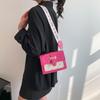 Small Stylish Pu Square Shoulder Bag For Women Fashionable Casual Commuter Crossbody Bag In Black White Green And Rose Red A For