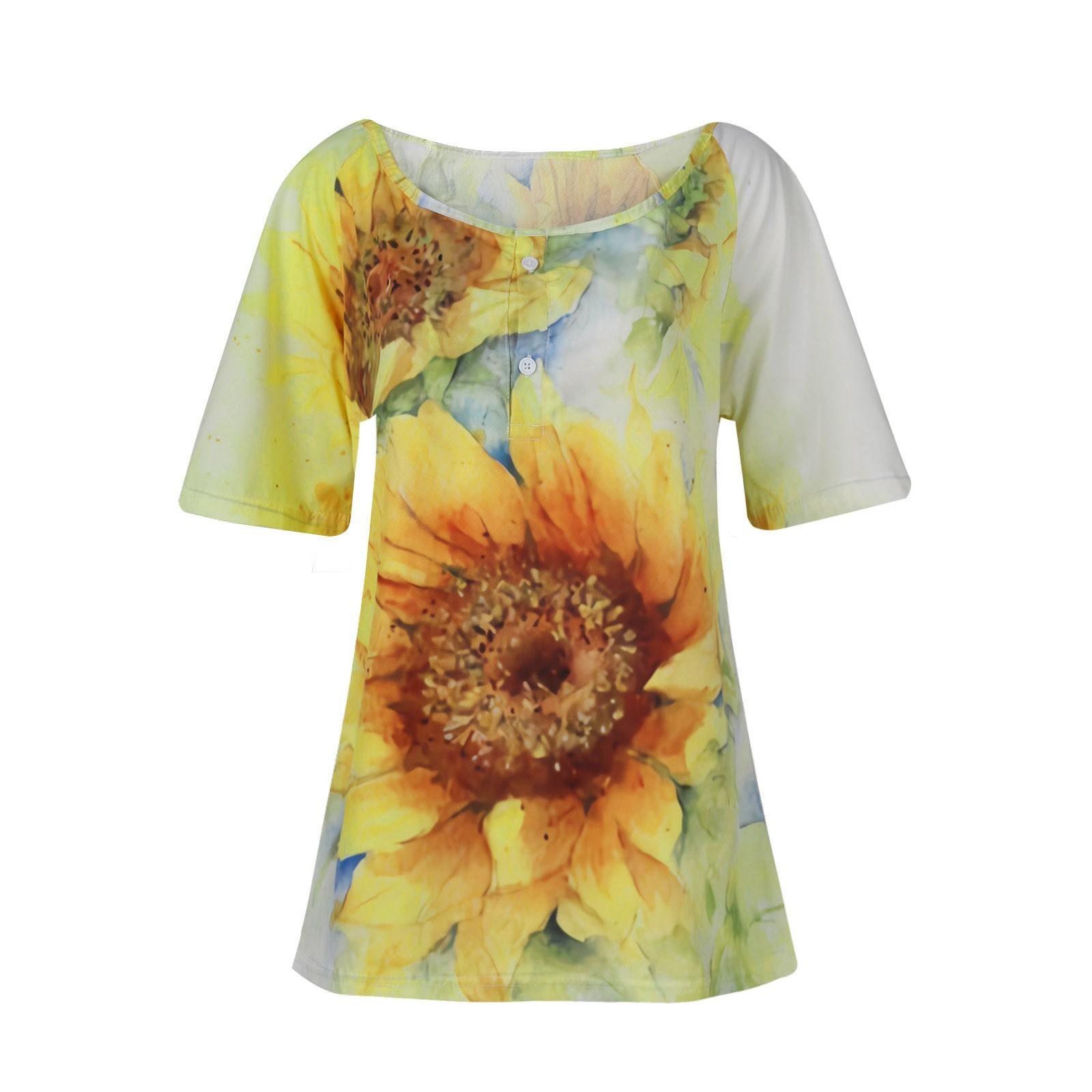 

Fashion Casual Printed Round Neck Short Sleeve Top Blouse