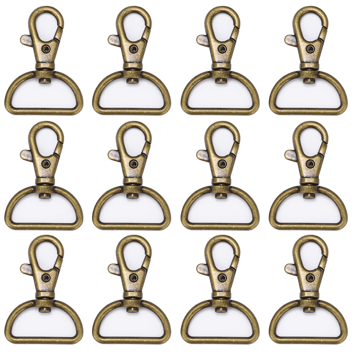 

20 вращающихся рычажных застежек для рюкзаков, сумок, детали ручной работы (Внутренний диаметр 25 мм, Античное золото)
