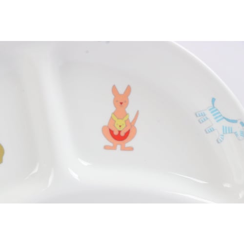 22cm Three-Compartment Lunch Plate by Maruku Paju (Official) - Water-Resistant, Shatter-Resistant, Suitable for Children, Dishwasher and Microwave Saf