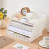 Storage Box Multi-use Simple Style Sturdy Storage Box Stackable Desktop File Document Tray Organizer Horizontal A4 Size File