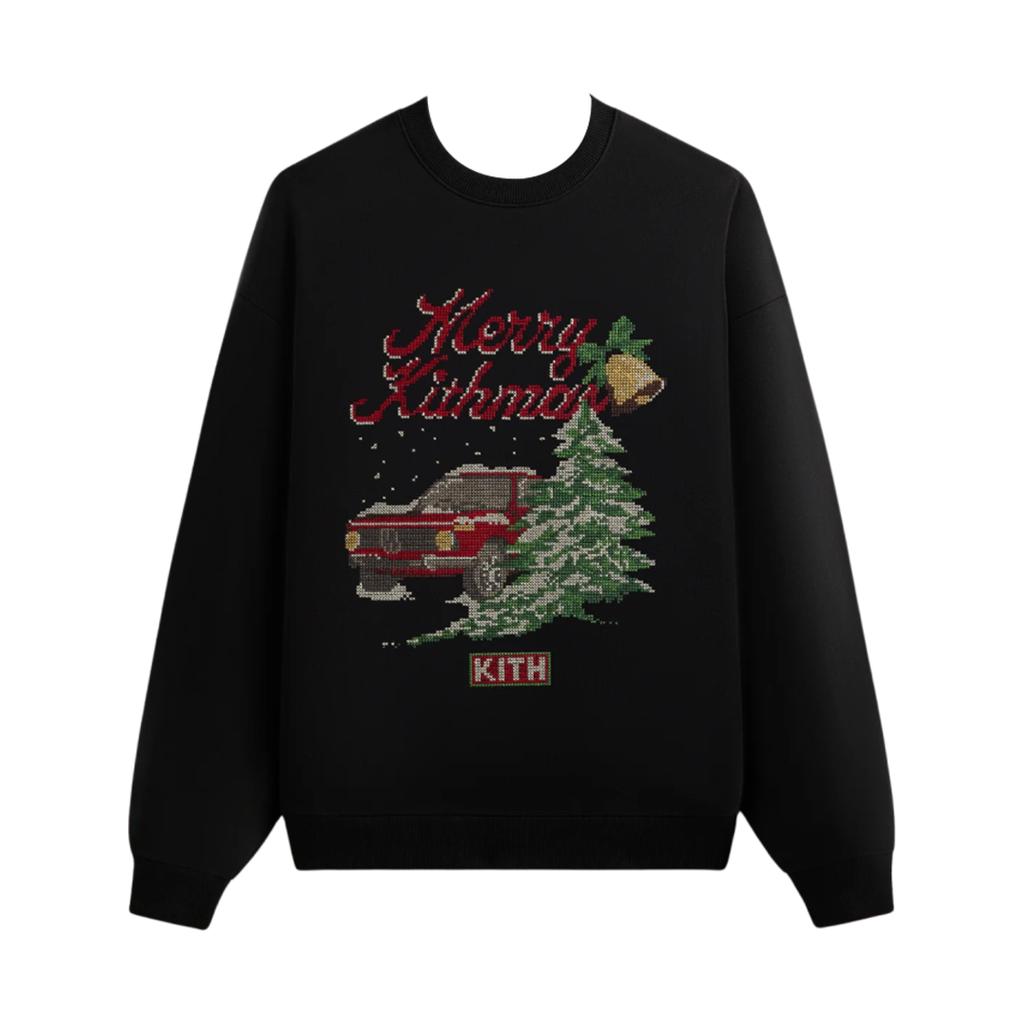 Kith FW24 Mas Series Fashion Comfortable Simple Crewneck Sweatshirt Unisex sweatshirt Black KHM032624-001