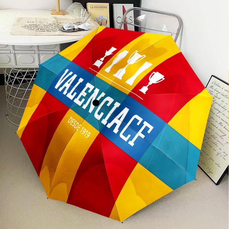 Valen-cia Crest Sunset Automatic Folding Umbrella - 8-Rib Travel Umbrella with Auto Open/Close & Portable Gifts for holidays or birthdays