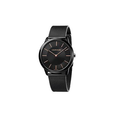 Quarz Uhr Edelstahlarmband 35mm Schwarzes Zifferblatt 30M Wasserdicht Unisex Uhren Silber K3M22421